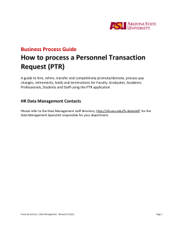 How to Cancel a PTR - Arizona State University