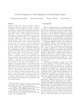 On the Complexity of Nash Equilibria of Action