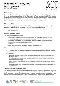 Paramedic Theory and Management