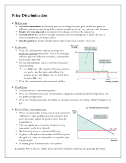 Price Discrimination Definitions