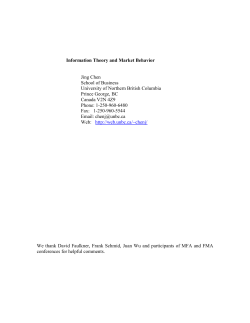 Information Theory and Market Behavior - unbc