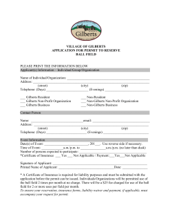 VILLAGE OF GILBERTS APPLICATION FOR PERMIT TO RESERVE