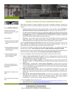 Strategies to Maximize the Value of Intellectual Property (IP) Services