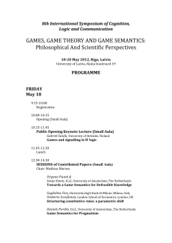 GAMES, GAME THEORY AND GAME SEMANTICS: Philosophical