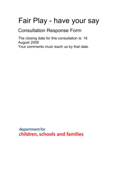 Fair Play - have your say - Department for Education