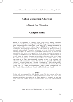 Urban Congestion Charging: A Second