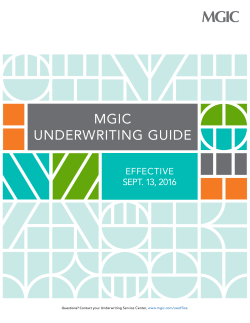 MGIC UNDERWRITING GUIDE