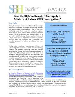 Does the Right to Remain Silent Apply in Ministry of