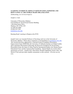 COnti - WTO legal experience - University of Wisconsin Law School