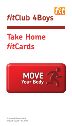fitClub 4Boys Take Home fitCards
