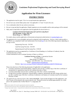 Application for Firm Licensure - Louisiana Professional Engineering