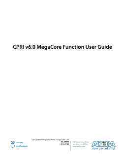 CPRI v6.0 MegaCore Function User Guide