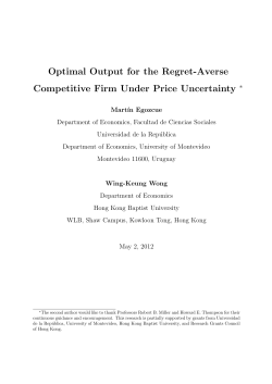 Optimal Output for the Regret-Averse Competitive Firm Under Price