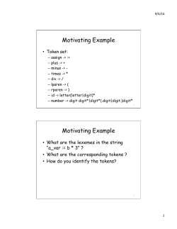 Motivating Example Motivating Example