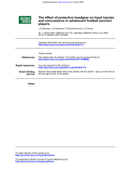players and concussions in adolescent football (soccer) The effect of