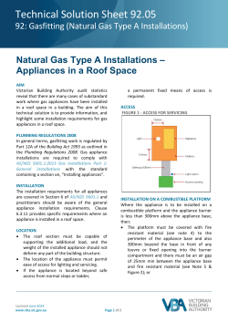 Natural Gas Type A Installations Appliances in Roof Space