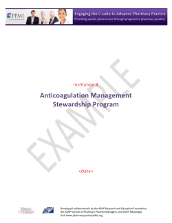 Anticoagulation Management Stewardship Program