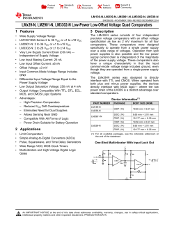 LMx39-N, LM2901-N, LM3302-N Low-Power