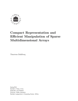 Compact Representation and Efficient Manipulation of Sparse
