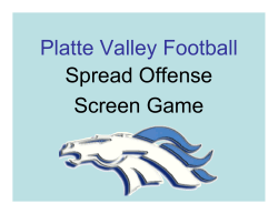 Platte Valley Football Spread Offense Screen Game
