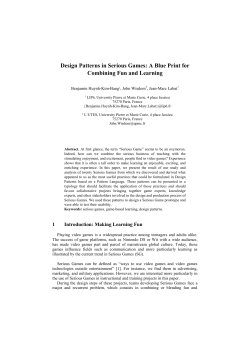 Design Patterns in Serious Games: making learning products more