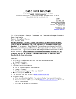 Tournament Dates and Sites - Wisconsin Cal Ripken/Babe Ruth