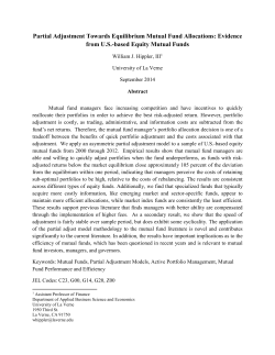 Partial Adjustment Towards Equilibrium Mutual Fund Allocations