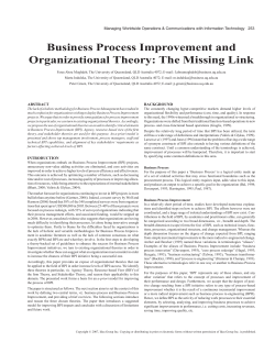 Business Process Improvement and Organizational Theory: The