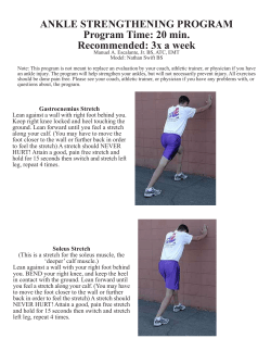 ANKLE STRENGTHENING PROGRAM Program Time