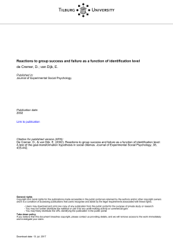 Tilburg University Reactions to group success and
