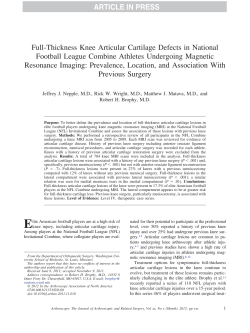 Full-Thickness Knee Articular Cartilage Defects in