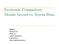 Economic Comparison: Honda Accord vs. Toyota Prius