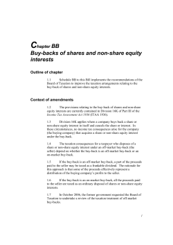 Taxation of share buy backs