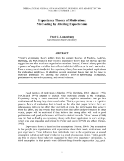 Expectancy Theory of Motivation: Motivating by