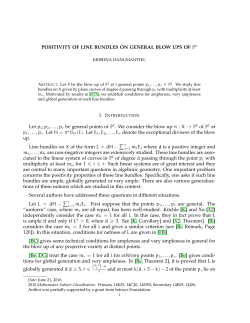 Positivity of line bundles on general blow ups of &Rho; 2