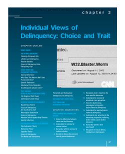 Individual Views of Delinquency: Choice and Trait