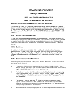 department of revenue - Colorado Secretary of State