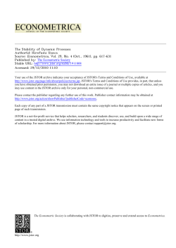 The Stability of Dynamic Processes Author(s): Hirofumi Uzawa Source