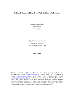 Politically Connected Boards and Audit Pricing: U