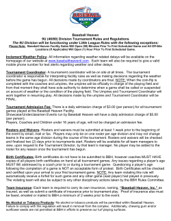 Baseball Heaven 9U (46/60) Division Tournament Rules and