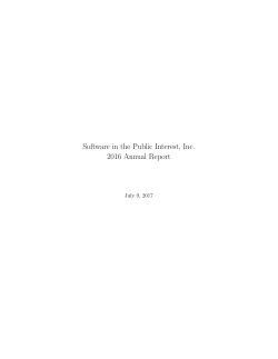 SPI Annual Report 2016 - Software in the Public Interest