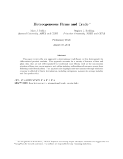 Heterogeneous Firms and Trade