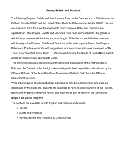 Prayer, Beliefs and Practices - Archbishop Hennessy Catholic School