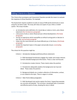 Adding Criteria to a Question