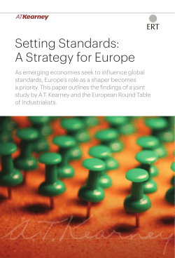 Setting Standards: A Strategy for Europe