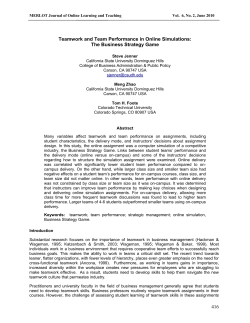 416 Teamwork and Team Performance in Online Simulations: The