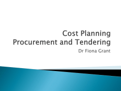 Cost Planning Procurement and Tendering