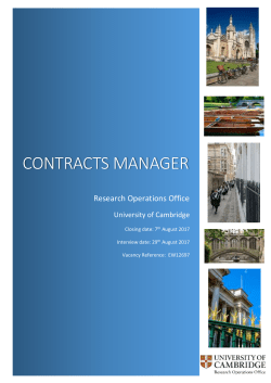 Contracts Manager - University of Cambridge`s Job