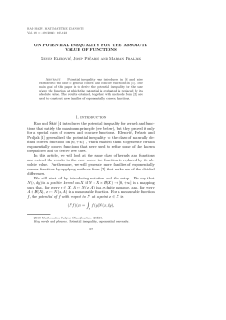 ON POTENTIAL INEQUALITY FOR THE ABSOLUTE VALUE OF