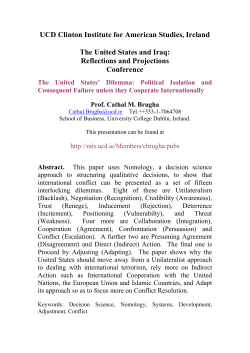 The United States` Dilemma: Political Isolation and Consequent